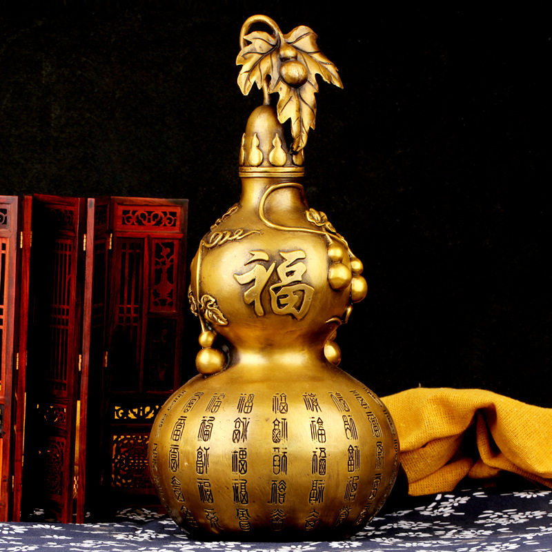 Exploits Wanfu hyacinth bronze ware pendulum piece opening cover Ping An size Number of fu characters Bedroom Chaobao North Kitchen Pure-Taobao