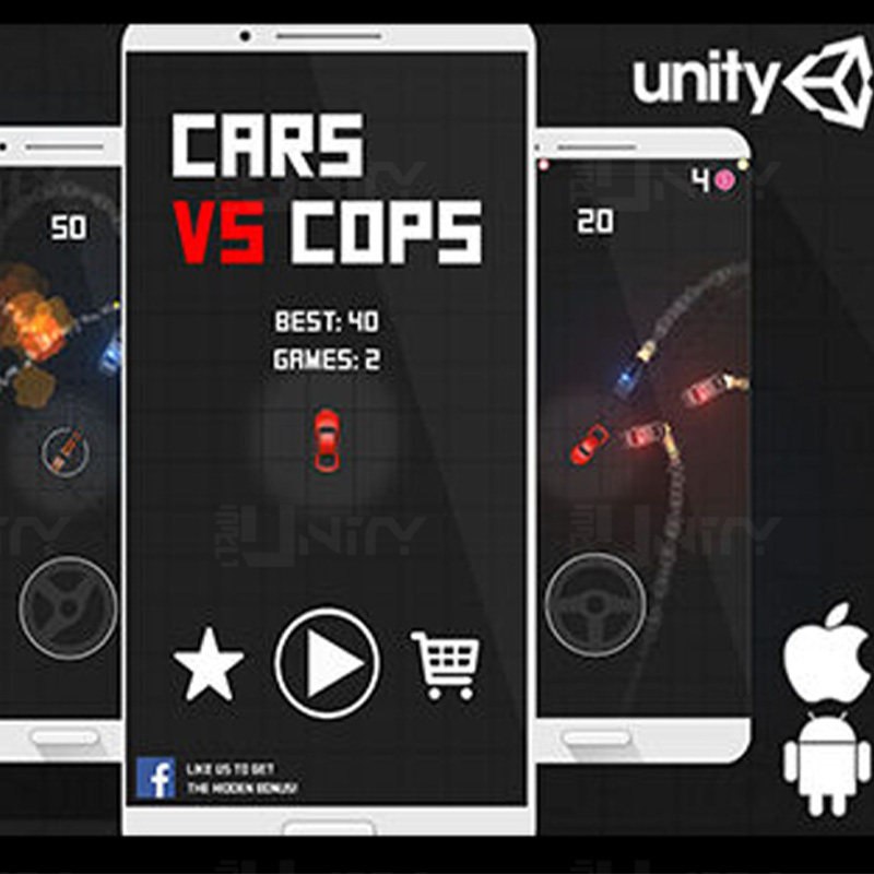 unity3D 追逐汽车 漂移 休闲益智Unity 游戏源码工-成都宝兰