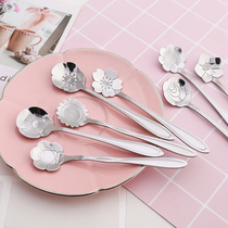 Sakura spoon Short handle coffee spoon thickened stainless steel spoon Gift spoon Gift spoon Cake spoon Ice cream spoon gift box