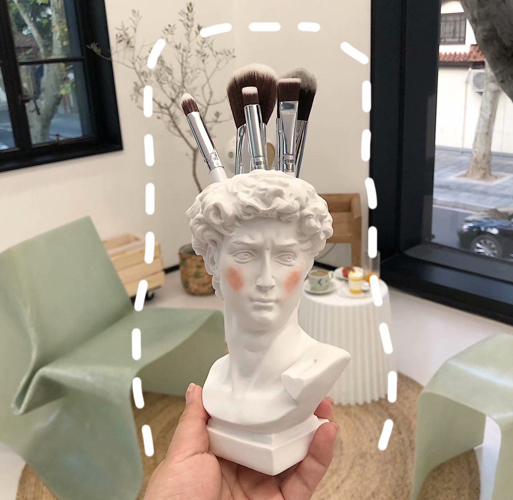 YN Nordic Ins Retro Blush David Makeup Cylinder Vase Pendulum with makeup Desk Makeup Brush to contain South Korean online red