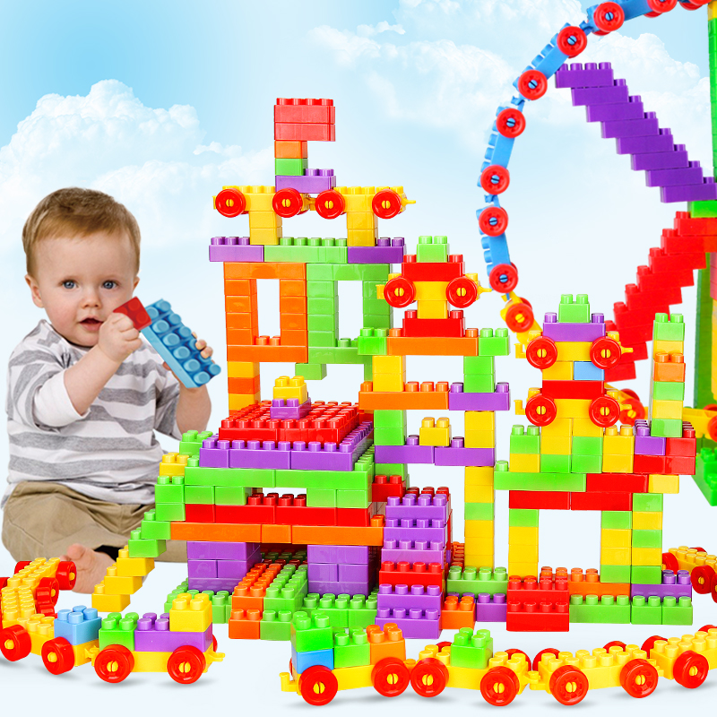 Deer Qibao building blocks assembled children's toys early education puzzle spell inserting building block size particles boys and girls