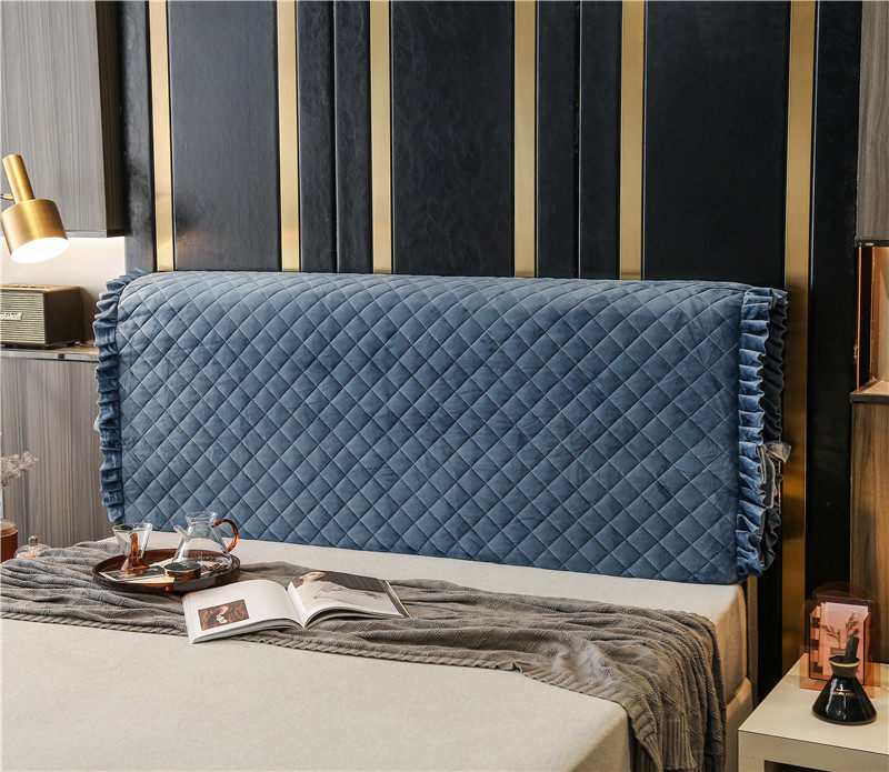 New fabric clip cotton thickened crystal suede bed head hood minimalist modern full bag anti-dust backrest cover soft bag protective sleeve