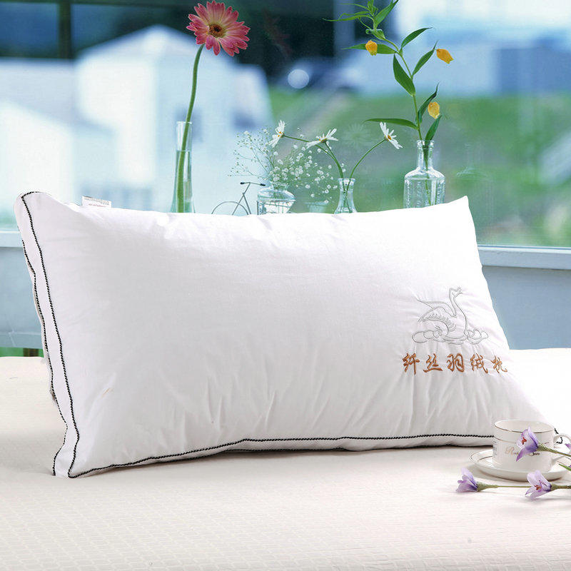 Anti-Rain Cloth Three-dimensional Plume Pillow Core Hotel Guesthouse Special Pillow Single Pillow Student Pillow Nursing neck pillows