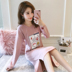 Phiên bản Hàn Quốc của đồ ngủ nữ mùa xuân và mùa thu cotton dài tay ngọt ngào dễ thương váy ngủ mùa thu nữ sinh viên dịch vụ nhà có thể được mặc vay mac nha dep Đêm đầm