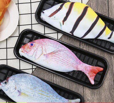 Crucian carp salted fish pen bag student men and women stationery box bag luggage pencil box wholesale pen bag creative pen bag simulation