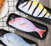 Crucian carp salted fish fish pen bag students men and women stationery box bag bag pencil box wholesale pen creative pen bag simulation