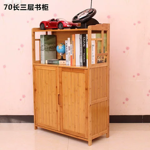 Bamboo tủ sách tủ sách với cửa tủ sách kệ tủ sách với ngăn kéo tủ khóa học linh hoạt vào lò vi sóng giá lò - Buồng