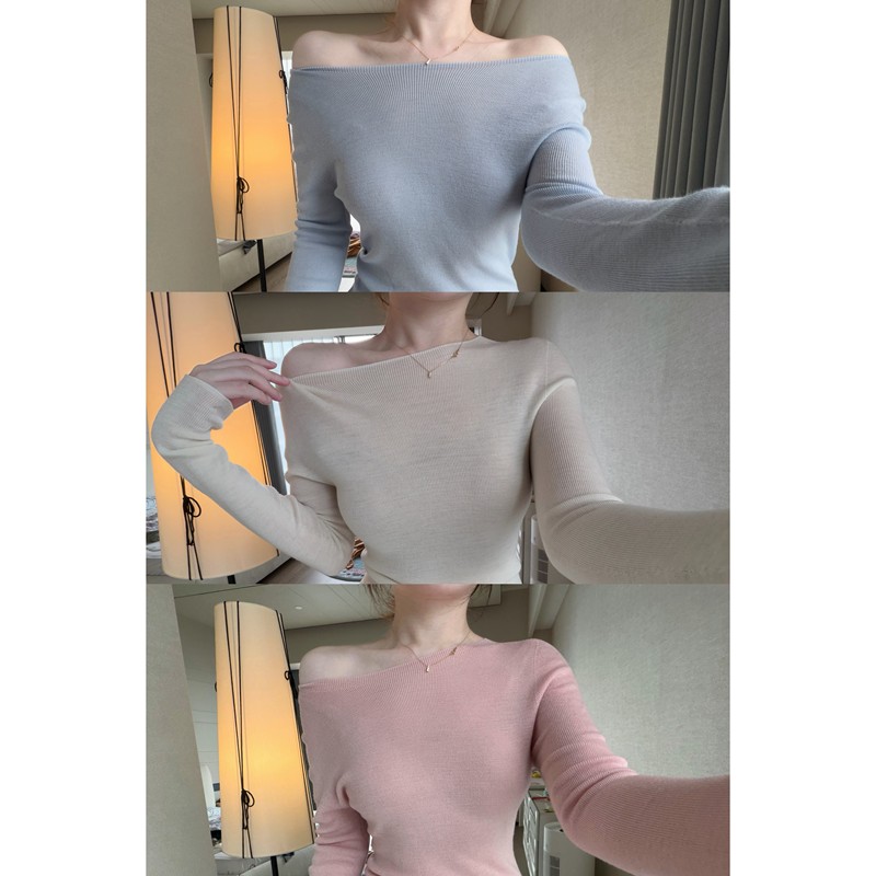 Banana Boss ·【Xu Yanfeng】Versatile 60-Count 18-Needle Yangzi Yarn 100% Wool Slimming Women's Base Shirt