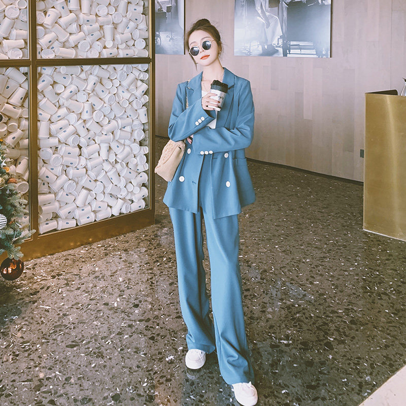 Early spring Superior Bomb Street small suit coat female casual loose two - piece set 2022 new temperament suit suit