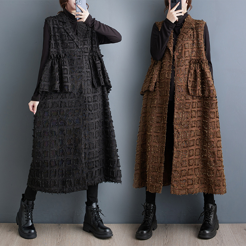 Discount Autumn New Fashion Suit Collar Sleeveless Cardigan Heavy-Duty Long Coat Versatile Slimming Trendy Vest over the Knee Discount Autumn New Fashion Suit Collar Sleeveless Cardigan Heavy-Duty Long Coat Versatile Slimming Trendy Vest over the Knee