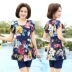 Áo tắm nữ mẹ trung niên dính liền bảo thủ che bụng thon gọn áo tắm nóng xuân thời trang đồ bơi cỡ lớn Bộ đồ bơi One Piece