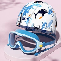 Чистый белый цвет + очки для плавания в большой оправе [широкоугольный вид] в стиле сумки