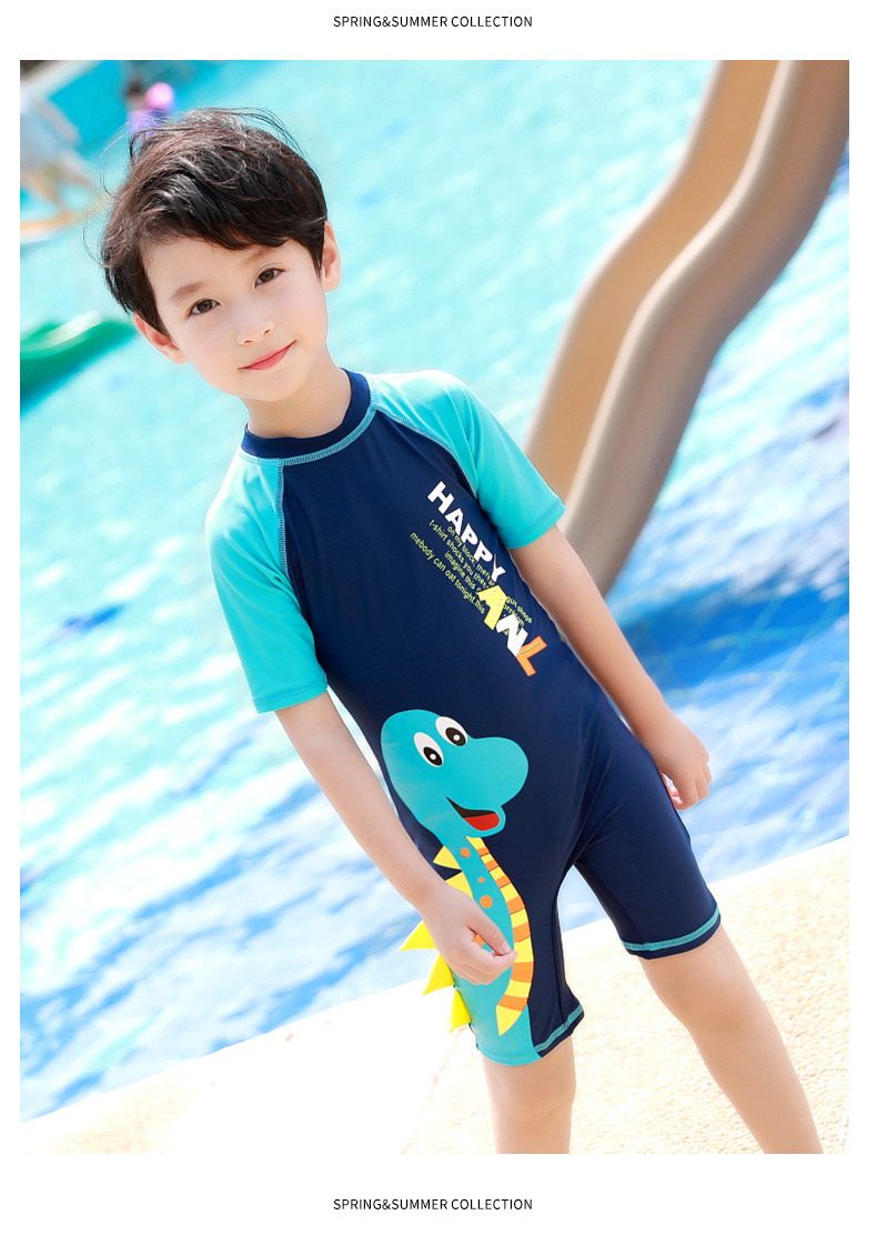 Bạn bơi trẻ em áo tắm chàng trai dính liền trẻ em lớn trẻ em dài tay áo bãi biển sun boy bé áo tắm bé quần bơi cho bé trai