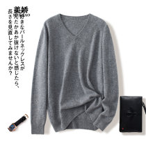 Cashmere sweater men 100% pure cashmere sweater  V-neck loose pullover sweater business casual knitwear Fall Winter 2021