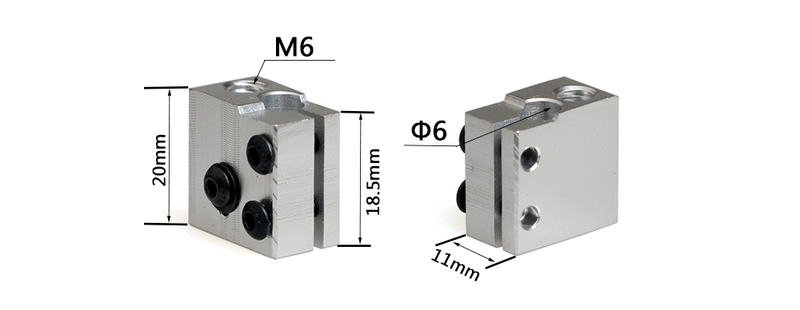 Phụ kiện máy in 3D miệng phun E3D miệng phun tốc độ cao 0,6 ~ 1,2 khối làm nóng vòi phun đường kính lớn - Phụ kiện máy in bạc trục từ máy in