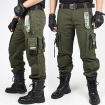 Outdoor Work Pants Men Loose Spring Autumn Tactical Pants Casual Multiple Pockets Pure Cotton Special Soldier Military Pants For Training Pants Men