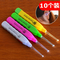 Earthen Divine Instrumental Dig ear spoons with lamp Visible children Luminous Ear Spoons Dig ear Ear Poo pick ear tools