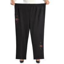 Plus size mother pants 300 kg spring and autumn trousers fat old lady plus fat increase middle-aged and elderly womens pants loose high waist
