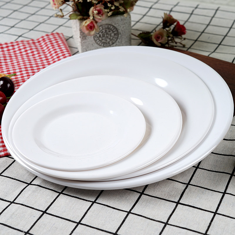 Emulated cutlery dishes Snack West Dish Melamine Tray Plastic Hot Pot Barbecue Round Rectangular bowel Pink Saucer