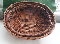 Wood Rattan Basket Fruits Vegetables Bread Blue Fruit Blue Furniture Kitchen Decorated Vegetable Frame