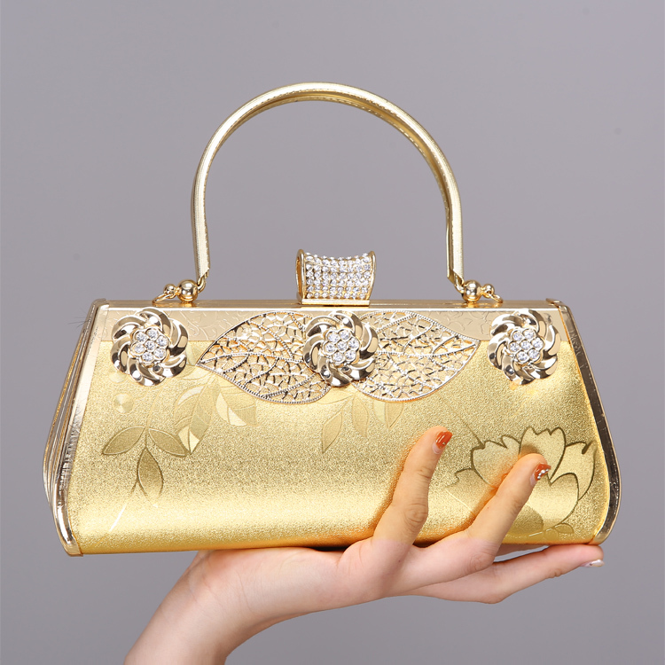 2022 New Model Gold Clutch Evening Bag Ktv Princess Bag Nightclub Dj Work Bag Small Handbag