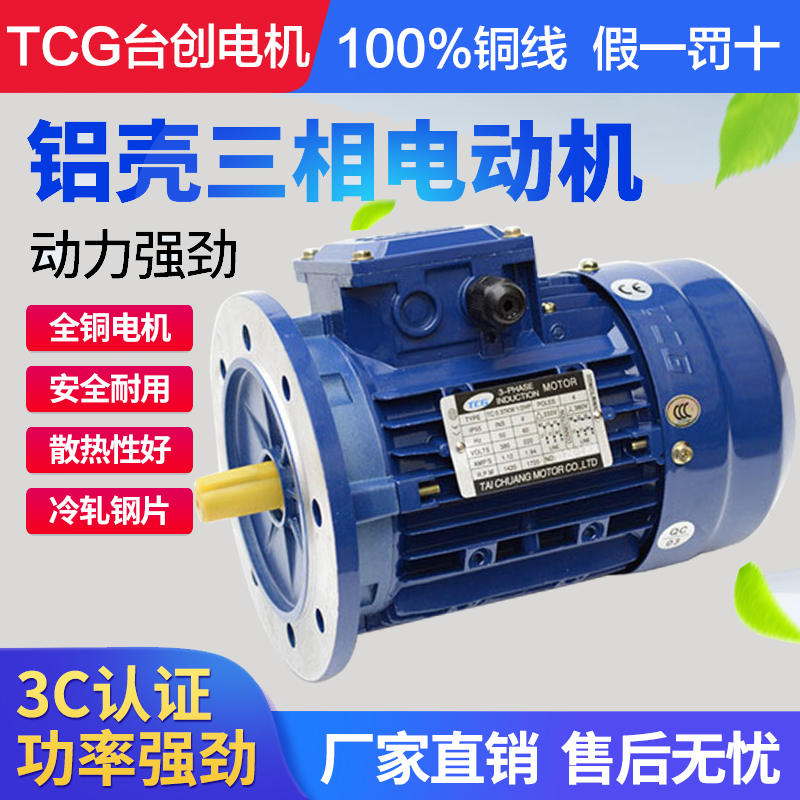 Taichuang TCG AC three-phase asynchronous motor YS TC-90L-4 2HP 1 5KW vertical variable frequency aluminum shell