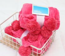 Coral fluff ball blanket Falai velvet blanket Shag wool ball bed tail blanket Towel Decorative sofa blanket Sofa towel