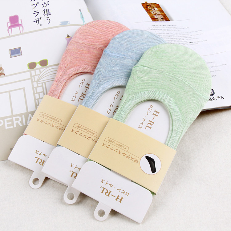 Wanki Department Store Day Lady Invisible Socks Color Spinning Bag heel Silicone With No to Socks Candy Color