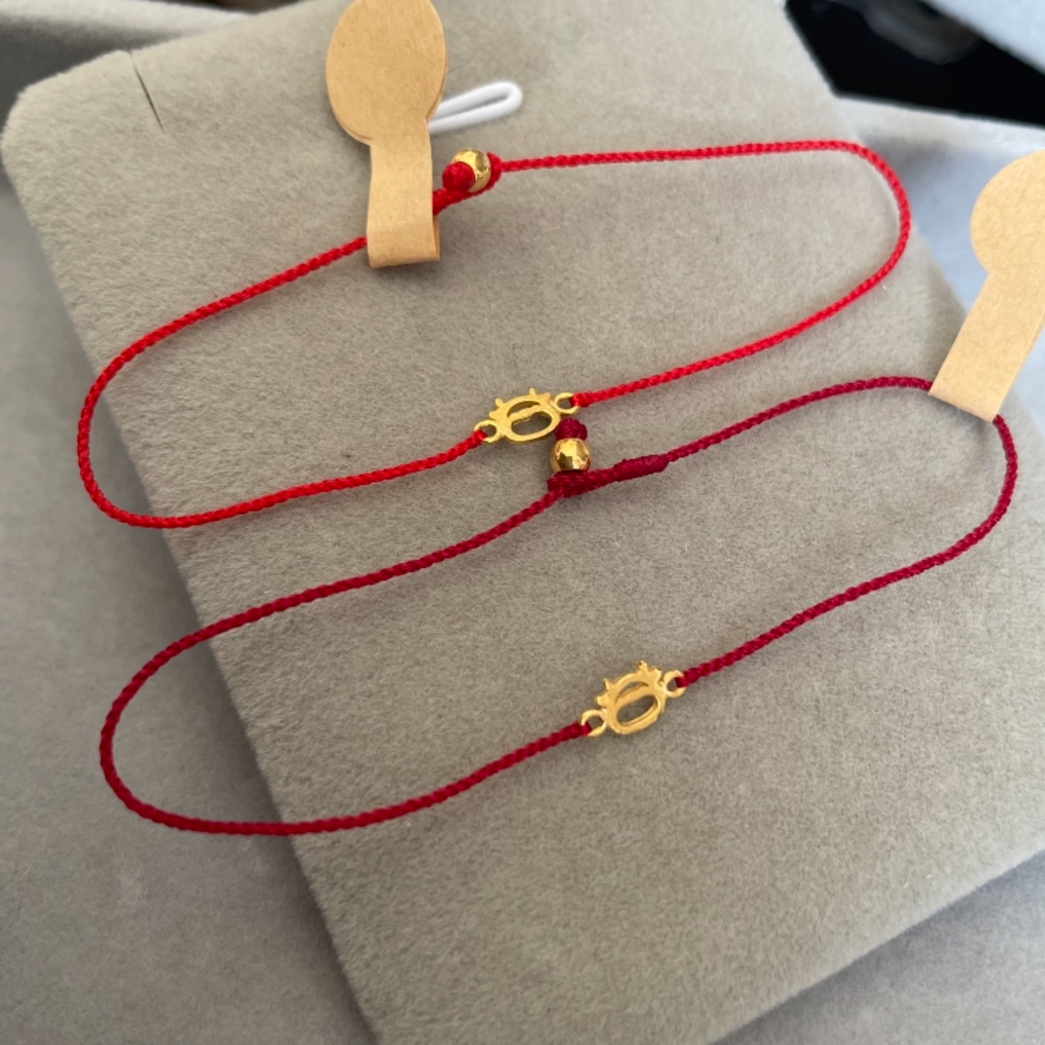 0 3mm extremely fine 999 gold pure gold Ben year foot gold 24K hand woven raw Shore red rope foot chain woman