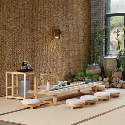 Japanese-style tatami low table living room balcony low table Kang table homestay new Chinese Zen solid wood low tea table