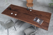 H642 North American black walnuts double parquet modern minimalist solid wood net red dining table tea table 235 * 87 * 91 *107 * 5 5