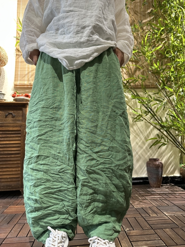 Single-Layer Rain Dew Linen Dad Pants, Loose Fit, Large Size, Vintage Distressed, New Spring Style