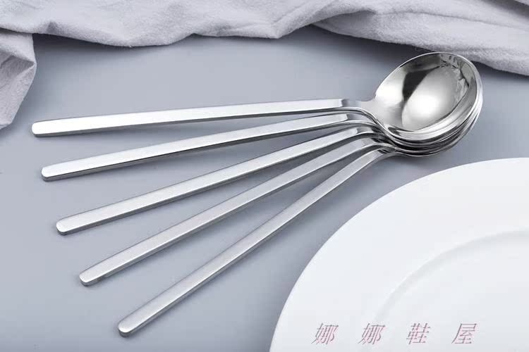Nana home 304 stainless steel good texture moist thick exquisite rice spoon soup long handle spoon has grade