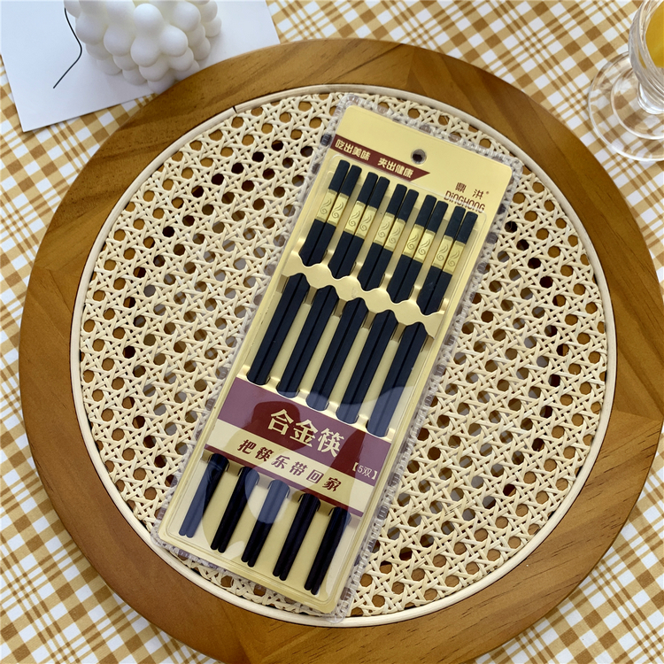 Nana Family Home Kitchen Stainless Steel Environmentally Friendly Alloy Chopsticks 5 Double