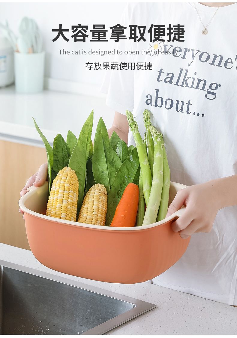 双层家用厨房洗菜盆沥水篮菜篮子洗菜篮茶几客厅水果盘洗水果神器详情8