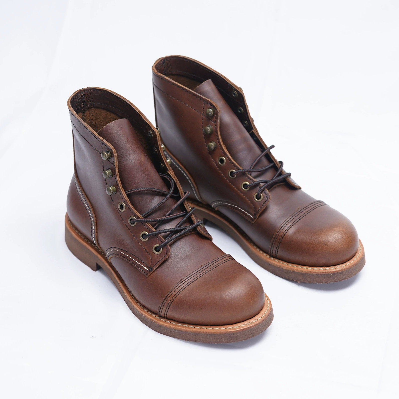 Da midsole Goodyear 8111 dụng cụ giày công cụ khởi động giày sáp dầu da thủ công Martin ủng cổ điển giày ống ngắn nam - Kính khung