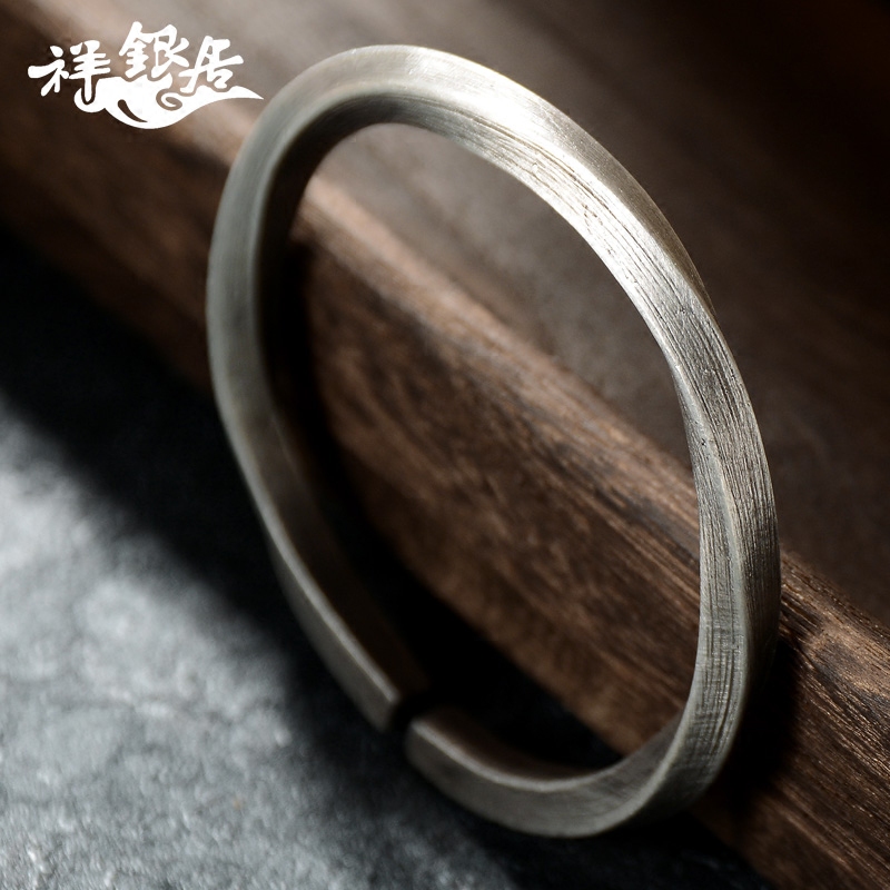 Xiangyinju Pure Silver Handmade Mobius Loop Reincarnation Silver Bracelet for Men and Women, Viking Battle Bracelet, Solid. Collectible