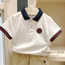 TW小熊童装男童短袖T恤全棉洋气中大童宽松休闲POLO衫TKHA93701A