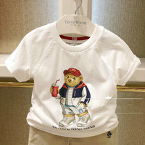 TW小熊男童21夏款短袖T恤中大童百搭圆领印花短袖T恤TKHA202601K