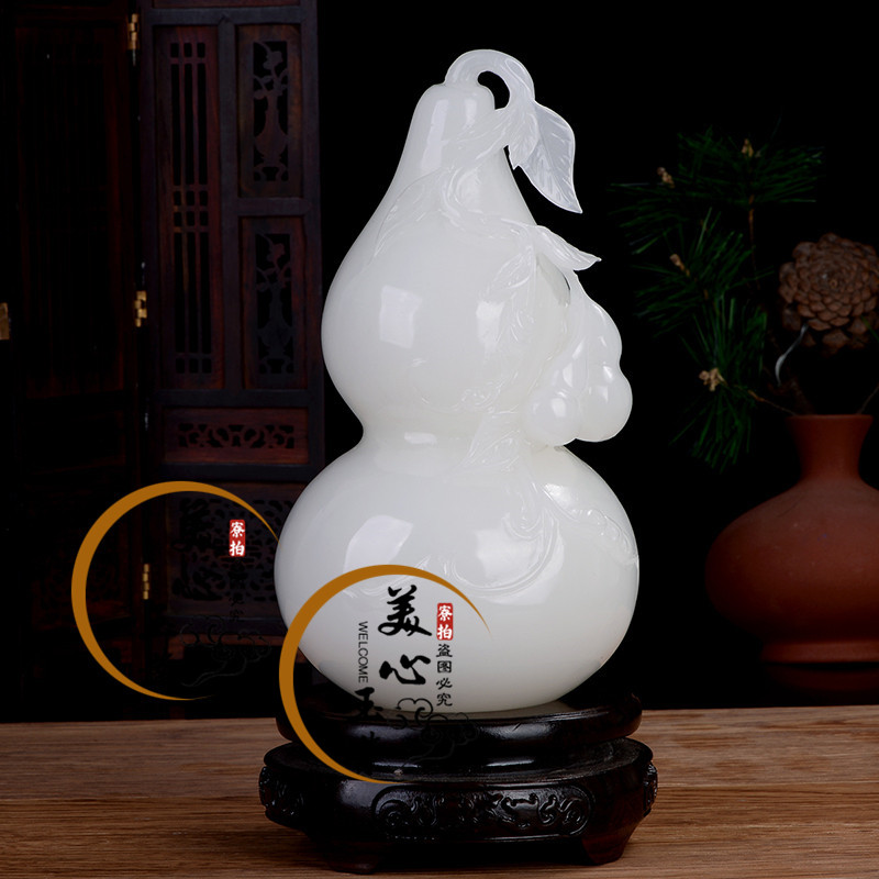 White jade hyacinth Feng Shui Wine Cabinet Swing for the Home furnishing Living room Xuanguan Natural jade