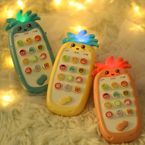 Childrens mobile phone toy simulation 0-1 year old baby can bite infant buttons Early education music phone boy girl