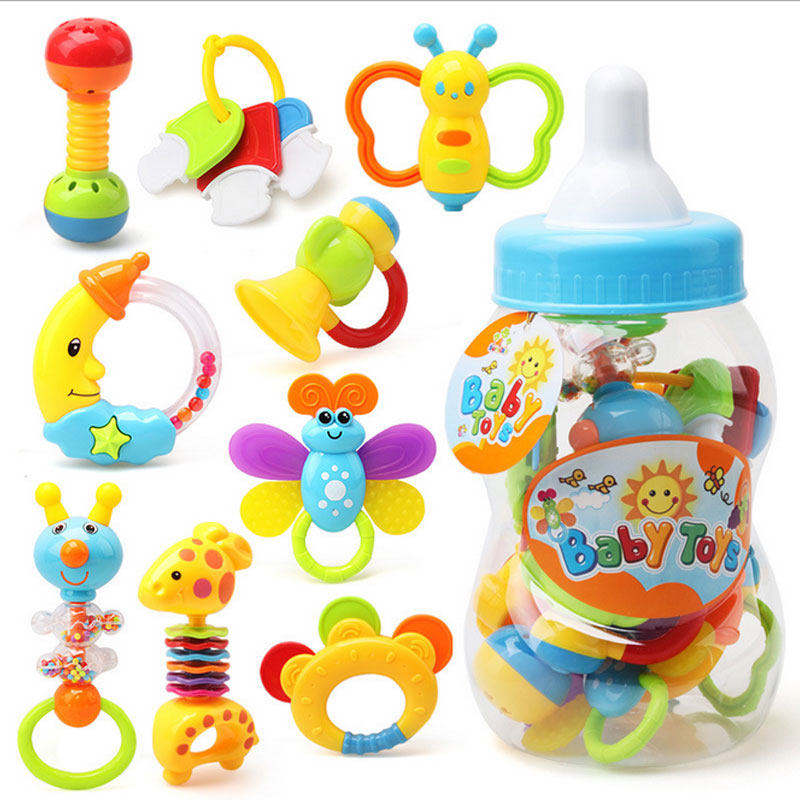 Baby toy rocking bell 1 year old baby 0-3 months newborns puzzle 6-12 infant goodenware hand rattle