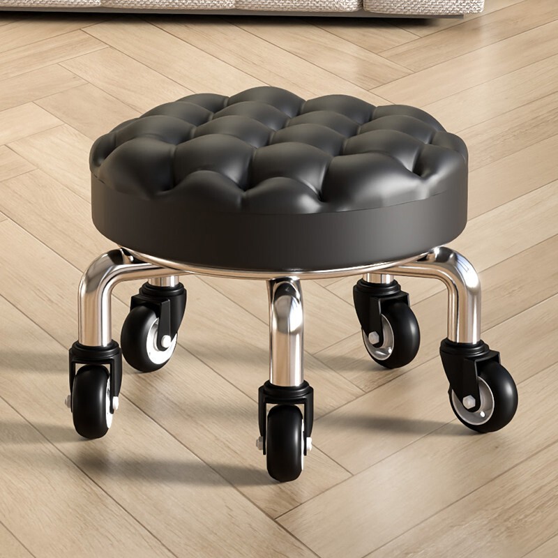 Swivel Caster Stool, Small Living Room Stool, Mobile Stool with Wheels, Children's Sliding Chair, Wheeled Chair, Child Care Assistant