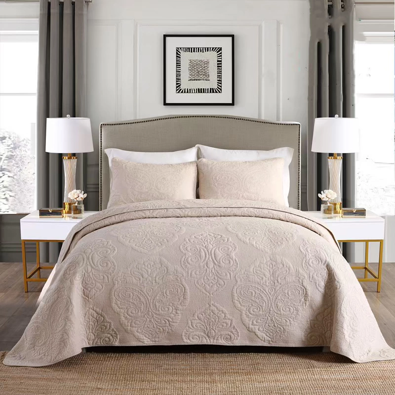 Khăn trải giường đơn mảnh quilting phong cách châu Âu là ba bộ chăn ga gối bông đơn giản trải giường bông điều hòa mùa hè mát mẻ bộ drap giường