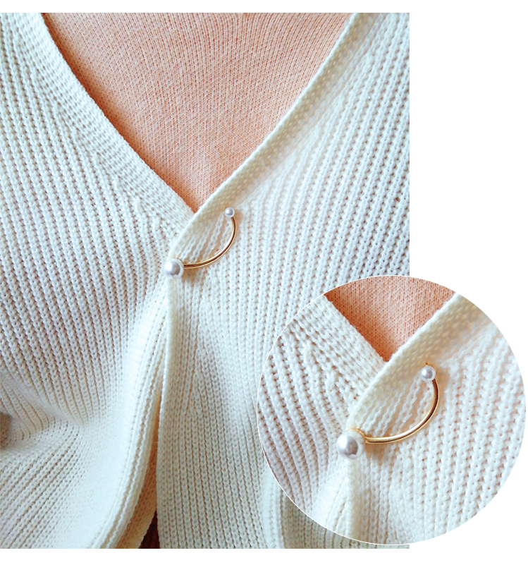 Áo len Cardigan Pins eo có thể thu vào cổ chủ đề Scarf Buckle Scarf áo khóa chống đi