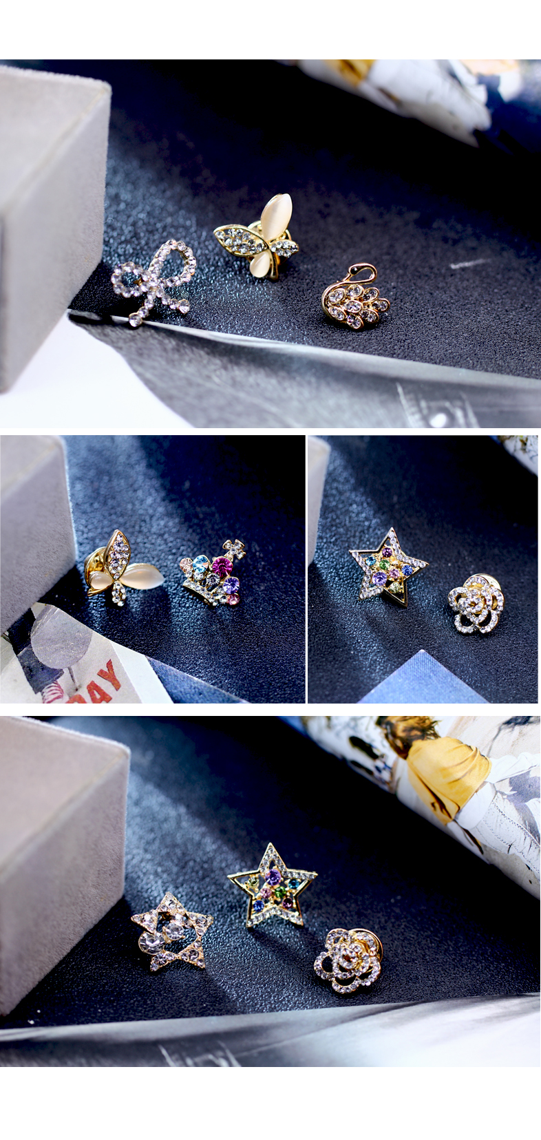 Một đôi nhỏ trâm cài cổ áo pin cố định yếm chống trượt cổ áo khóa chống ánh sáng pin phụ kiện trâm cài - Trâm cài cài áo đẹp