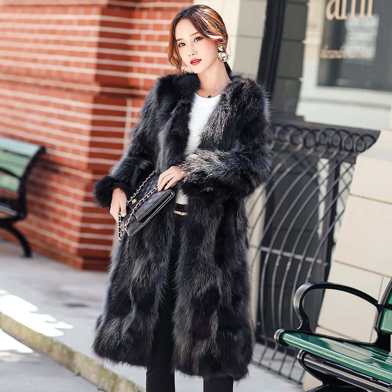 25 New Winter Styles of Fox Fur Outwears for Women, Long Genuine Fur Integrated Young Style Raccoon Fur Outwears