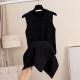 Round neck knitted dress for women 2023 new autumn sleeveless slimming slit mid-length bottoming wool skirt vest long skirt