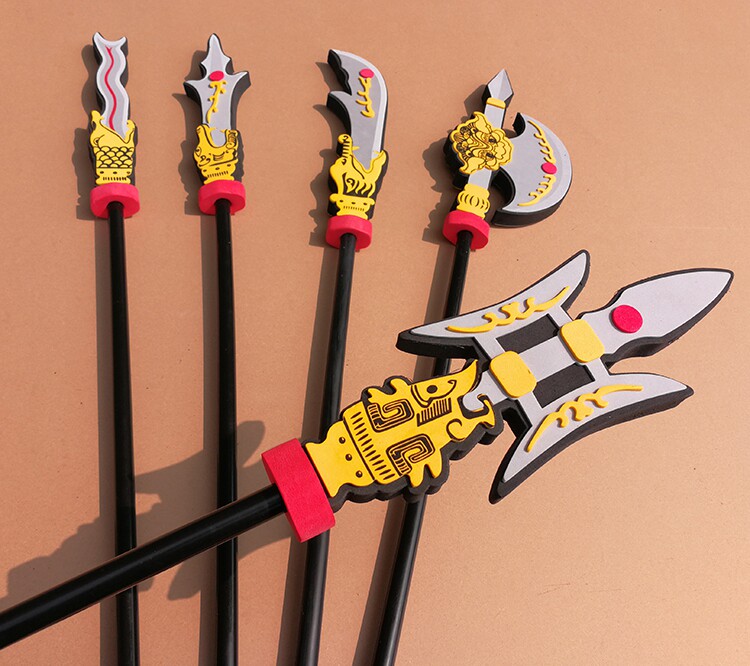 Children Three Kingdoms Sword Weapon Toys Lubu Fang Tianizu Guan Plume Knife Zhang Fei Spear Sponge Unopened Blade