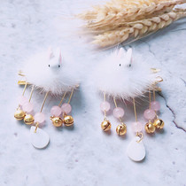 Baby girl childrens ancient wind mink fur cute hair accessories kimono Hanfu rabbit hair accessories step shake